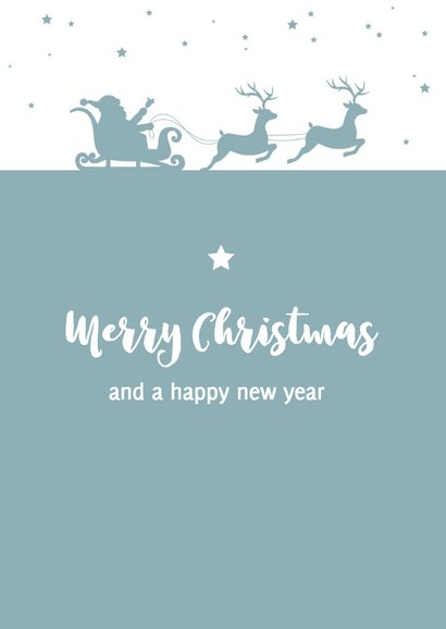 Kerst - Silhouet kerstman, slee en rendieren 2