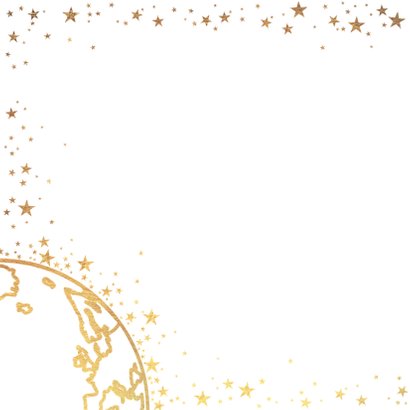 Kerst stijlvolle kaart goud wereldbol met sterren 2019 2
