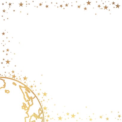 Kerst stijlvolle kaart goud wereldbol met sterren 2020 2