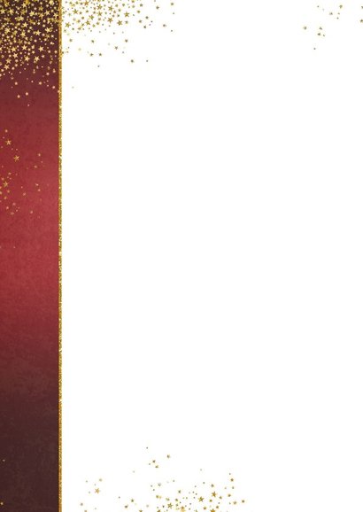Kerst stijlvolle rode fotokaart sierlijke tekst sterren goud 2