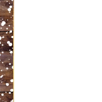 Kerst stoere winterse fotokaart houtprint en sneeuwvlokken 2
