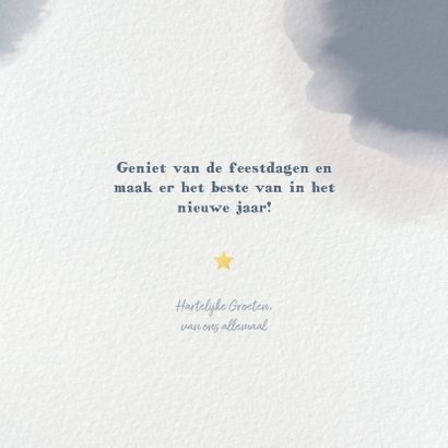Kerst trendy kaart met aquarel print en sneeuwvlokken 3