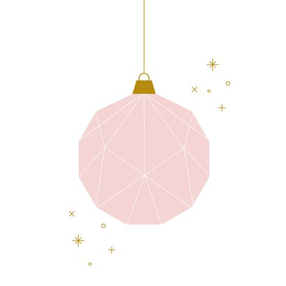 Kerst uitnodiging party time met roze kerstbal 2