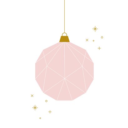 Kerst uitnodiging party time met roze kerstbal 2