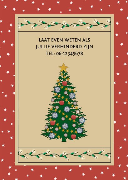 Kerst uitnodiging voor Christmas Party met kerstboom 3