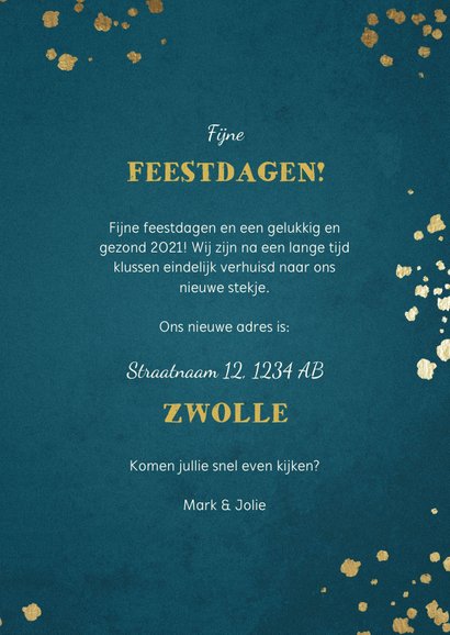 Kerst-verhuiskaart 2 foto's sleutel met label new home 3