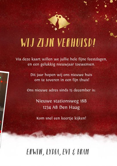 Kerst verhuiskaart fotocollage polaroids- happy new home 3