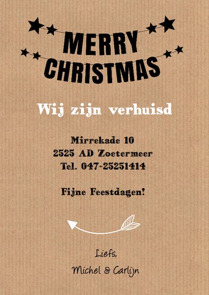 Kerst verhuiskaart fotocollage slinger kraft 3
