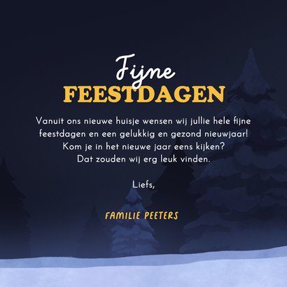 Kerst verhuiskaart fotokaart kersthuisje nieuwe woning 3