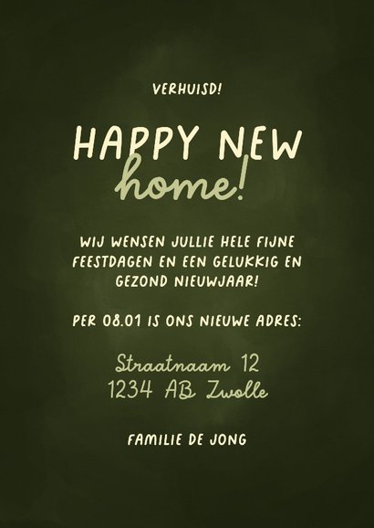 Kerst verhuiskaart happy new home met vrolijke kerstboom 3
