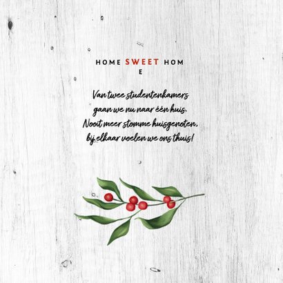 Kerst verhuiskaart houtlook met foto's en kersttakje 2