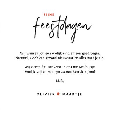 Kerst verhuiskaart houtlook met foto's en kersttakje 3