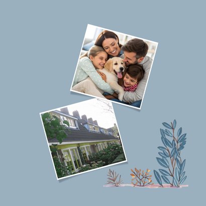 Kerst verhuiskaart huisje in de sneeuw 2