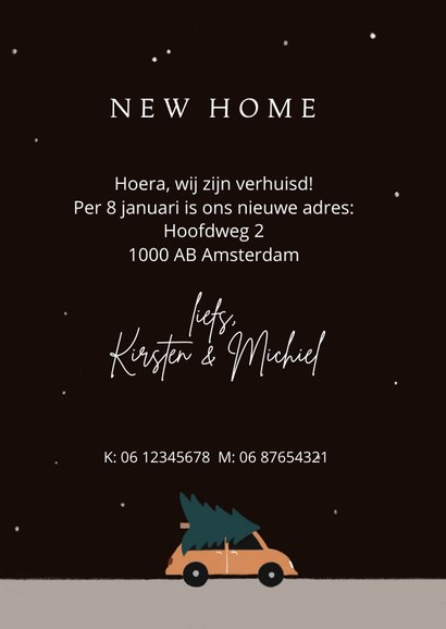 Kerst verhuiskaart huizen in kerstsfeer 3