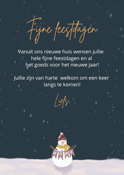 Kerst verhuiskaart huizen in kerstsfeer 3