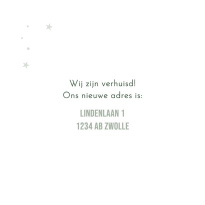 Kerst-verhuiskaart kerstdorpje met verhuiswagen 2