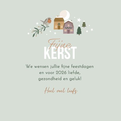 Kerst-verhuiskaart kerstdorpje met verhuiswagen 3