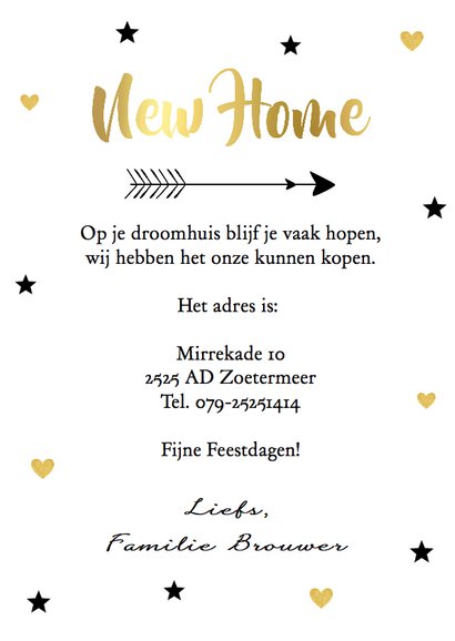Kerst verhuiskaart label huis - LB 3