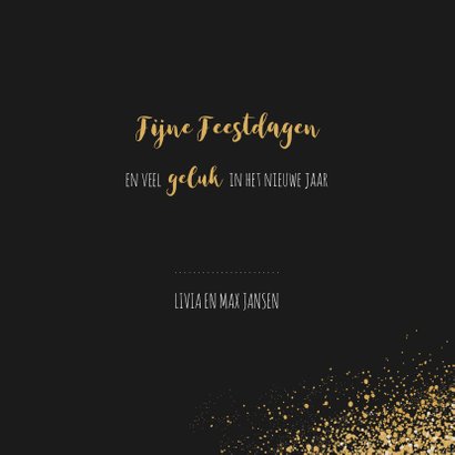 Kerst verhuiskaart met goudlook confetti en dust 3