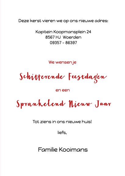 Kerst verhuiskaart met kerstballen 3
