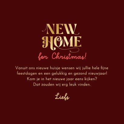 Kerst verhuiskaart nieuw huis fotocollage sterren goud 3