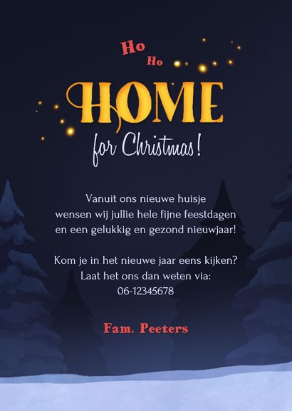 Kerst verhuiskaart nieuw huis new home illustratie winter 3