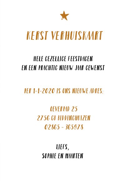 Kerst verhuiskaart op hout achtergrond 2020 3
