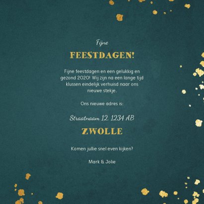 Kerst-verhuiskaart sleutel met label new home 3