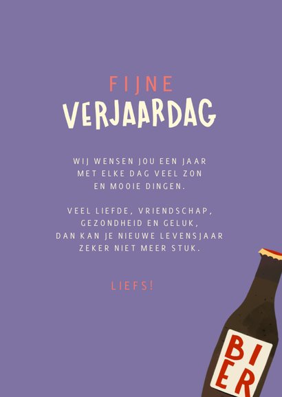 Kerst verjaardagskaart bier met lampjes 3