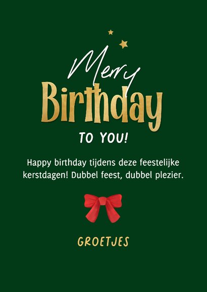 Kerst verjaardagskaart foto merry birthday grappig kerstboom 3