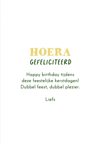 Kerst verjaardagskaart gnome kabouter strik merry birthday 3