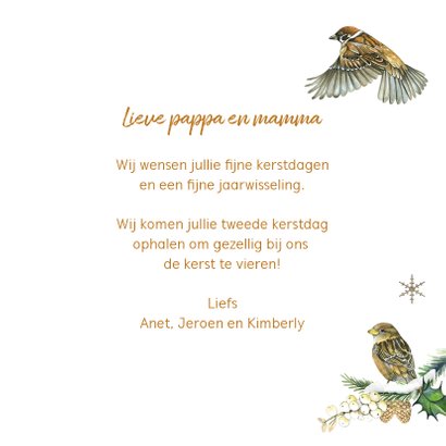 Kerst Vogeltjes In De Sneeuw - Kerstkaarten | Kaartje2go