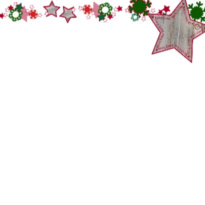 KERST vrolijk ster sneeuwvlok Rood 4knt 3