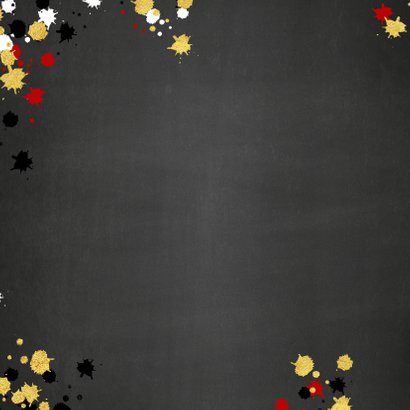 Kerst vrolijke kaart krijtbord met goud elementen en foto 2
