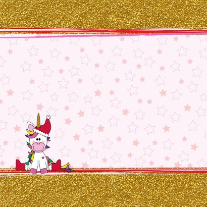 Kerst vrolijke kaart met een schattige unicorn met kerstmuts 2