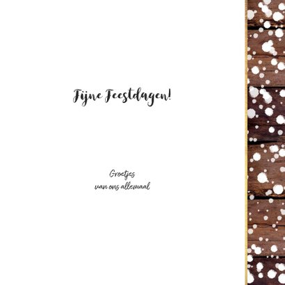 Kerst winterse kaart houtlook en kerstboom krijtbord 3