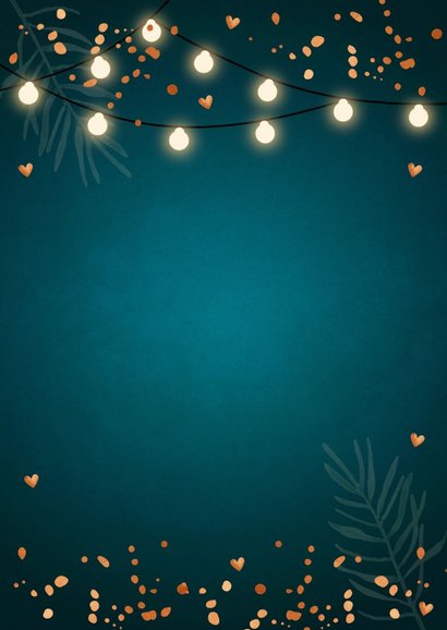 Kerstborrel confetti lampjes uitnodiging zeegroen 2