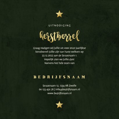 Kerstborrel jungle bladeren met lampjes uitnodiging 3