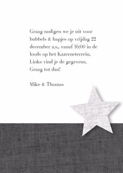 Kerstborrel sterren zwart wit grijs 3