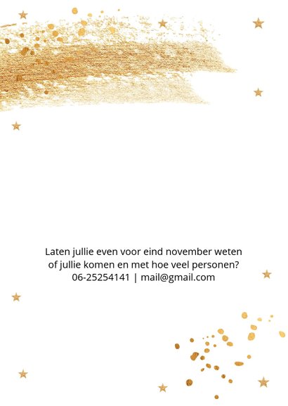 Kerstborrel uitnodiging met goudlook confetti 2