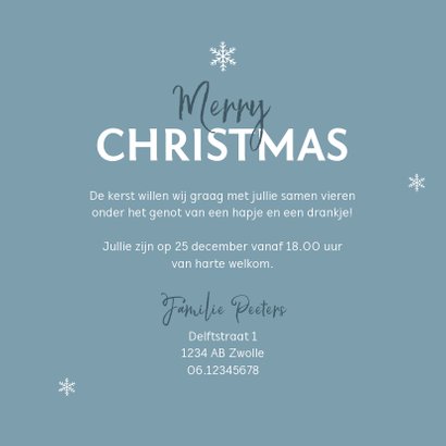Kerstborrel uitnodiging stijlvol winter pastel blauw 3