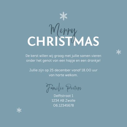 Kerstborrel uitnodiging stijlvol winter pastel blauw 3