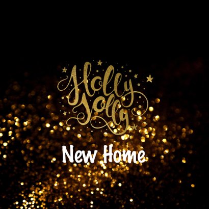 Kerstcombi verhuiskaart - neon goud look 2