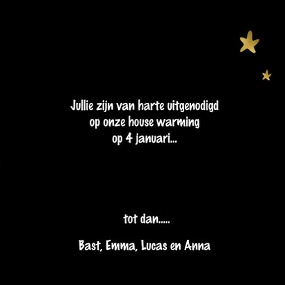 Kerstcombi verhuiskaart - neon goud look 3