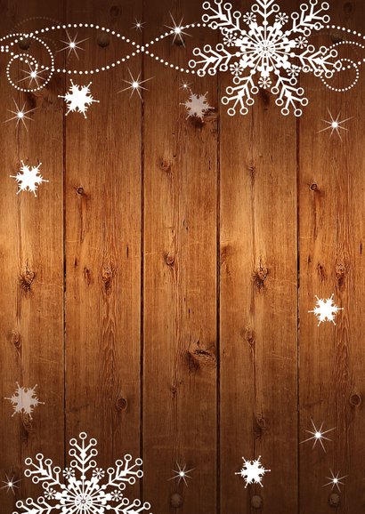 Kerstdiner hout sneeuwvlokken 2