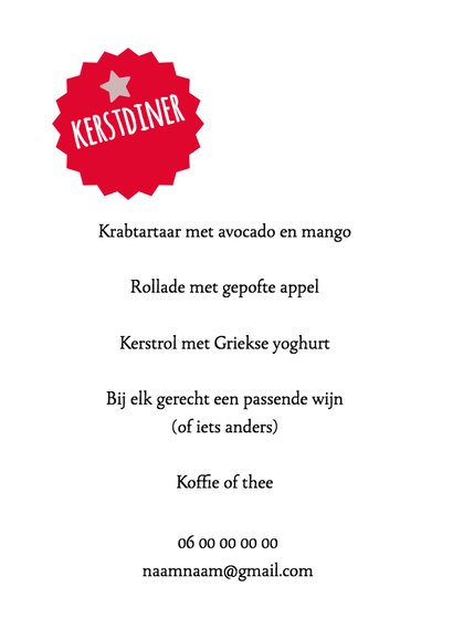 Kerstdiner konijntje met kerstmuts 2