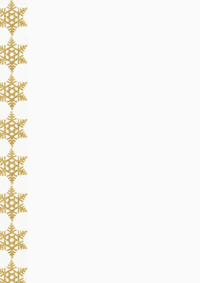 Kerstdiner uitnodiging 4 gouden ijskristallen Achterkant