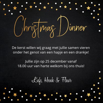 Kerstdiner uitnodiging foto confetti 3