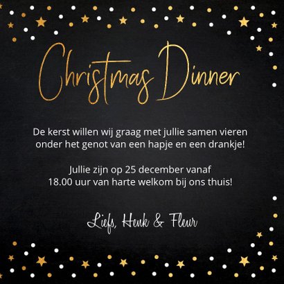 Kerstdiner uitnodiging foto confetti 3