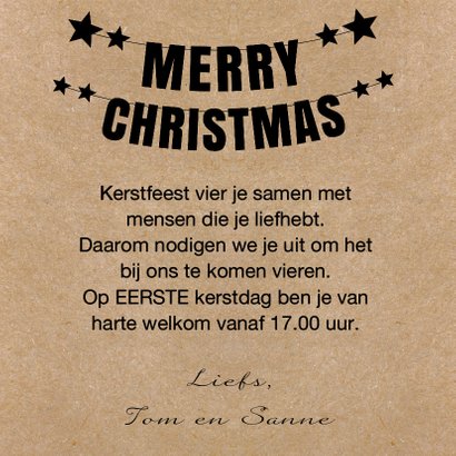 Kerstdiner uitnodiging foto kraft 3